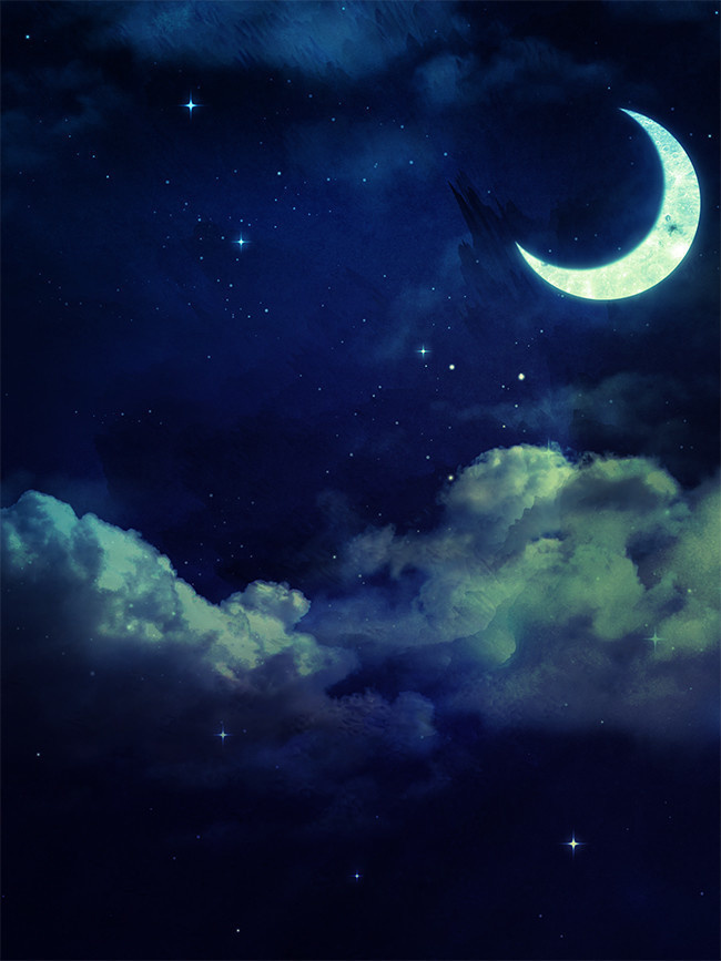 唯美星空插画背景图片下载