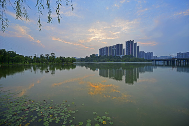 城市晚霞风景图片下载