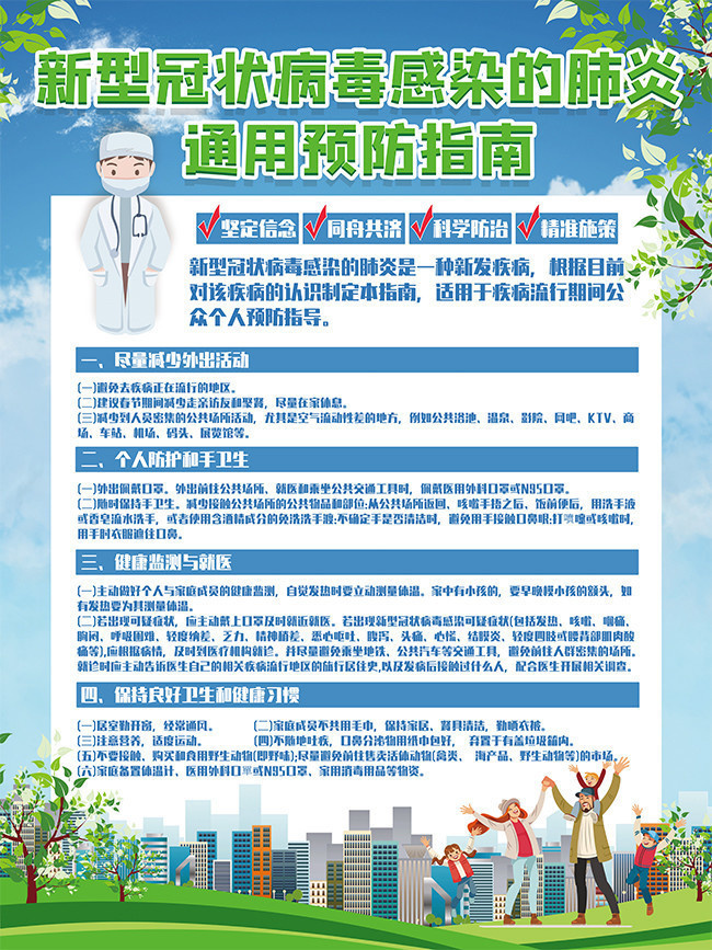 新冠病毒通用预防指南海报