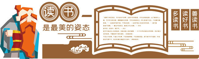 校园读书教育文化墙