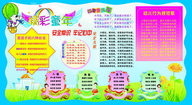 幼儿园文化墙展板图片素材