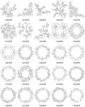 1000个植物花纹线描图