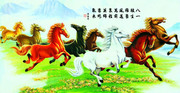 八骏图图片 超清彩绘