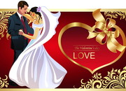 结婚贺卡 婚礼请柬模板