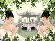 婚纱美女图片 公园背景