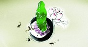 翡翠玉佛图片 水墨风格