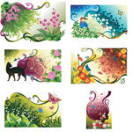个性花纹设计 韩国插画素材 