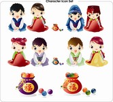 新年福袋矢量图 卡通人物图片