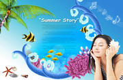 夏天清爽海报 海洋风情