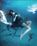 海底美女摄影图片 