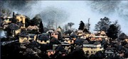 山村房屋图片 沥粉画图片
