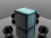 3D桌面壁纸 玻璃球图片