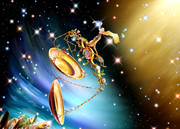 卡通天枰座图片 梦幻星空背景