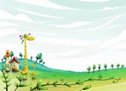 儿童卡通画 风景插图
