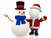 圣诞3D人物图片 可爱的雪人图片