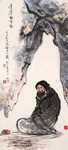 水墨达摩面壁图 中国古画图片