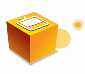 橙色3D盒子矢量图