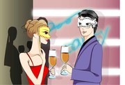 时尚男女矢量图 面具舞会图片 