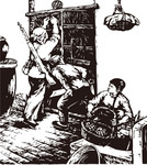 木刻画素材 抗日题材插图
