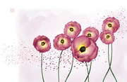 手绘鲜花装饰画 花卉墙绘图案