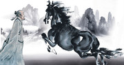 水墨骏马图片 中国水墨画素材