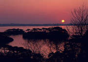 日落湖边风景