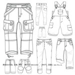 儿童服饰设计稿 手绘小孩服装模板