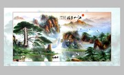 江山多娇中堂画素材 山水油画图片