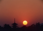 落日余晖图片 日落西山图片