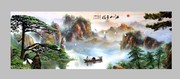 迎客松山水画 江山多娇画