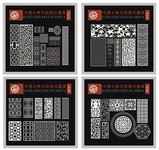镂空雕花矢量图 屏风花纹图案