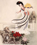 美丽的古代女子图片 人物工笔画