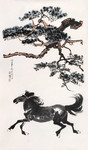 水墨骏马图 徐悲鸿国画欣赏