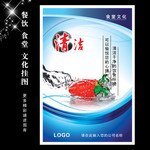食堂挂图素材 清洁展板