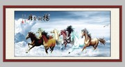 八骏图装饰画图片 奔腾的骏马图片