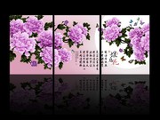 蝶恋牡丹花无框画图片