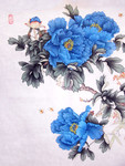 蓝色牡丹花图片