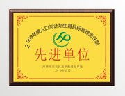 先进单位荣誉牌模板