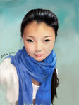 手绘美女图片 青春女孩图片素材