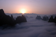 桂林阳朔云海图片 日出仙境美景图