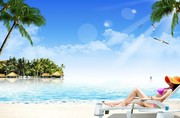 夏日度假宣传海报素材 海景图片