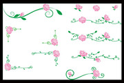 玫瑰花枝矢量图