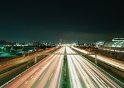 城市车流灯光图片 马路景观
