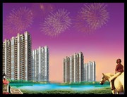 湖滨建筑海报素材