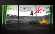 茶道文化无框画素材