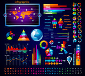 PPT图表素材 统计表矢量图