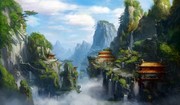 古风桌面图片素材 世外桃源仙境图片
