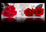 红玫瑰家居无框画