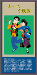 壮族人物卡通画 民族文化展板素材