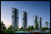 城市建筑效果图 小区景观图片